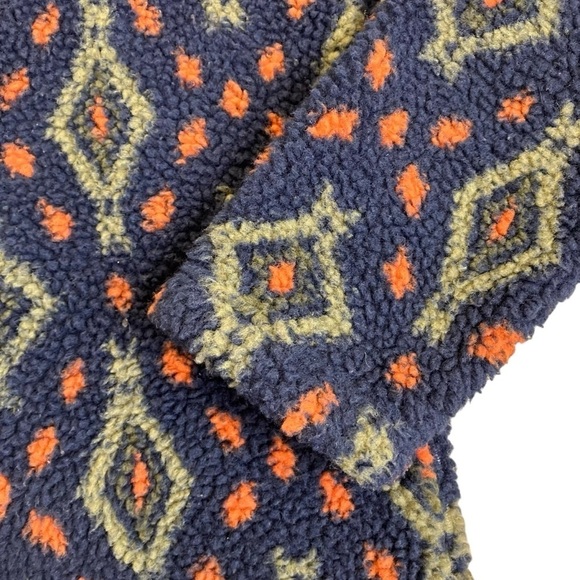 Orvis Sherpa Fleece Snow River Quarter Zip Pullover Aztec Southwestern Print M - Picture 10 of 16